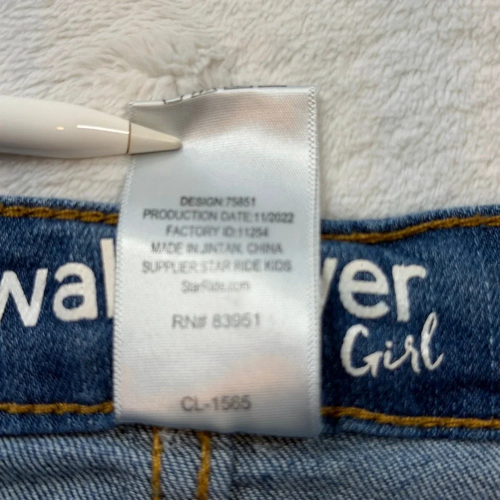 Wallflower‎ Denim Skirt Girls Size 16 Blue Good Ruffle Hem Stretch Mini Skirt